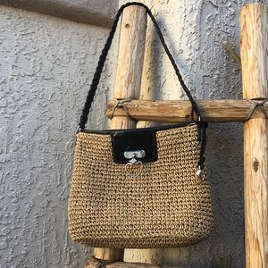 *Brighton* Straw Bag with Leather Trim